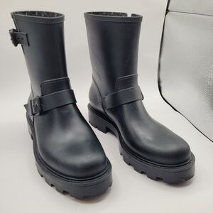 Jimmy Choo Yael Black Rubber Rain Boots